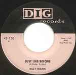 Billy Mann (2) - Just Like Before / A Million Heartaches Ago